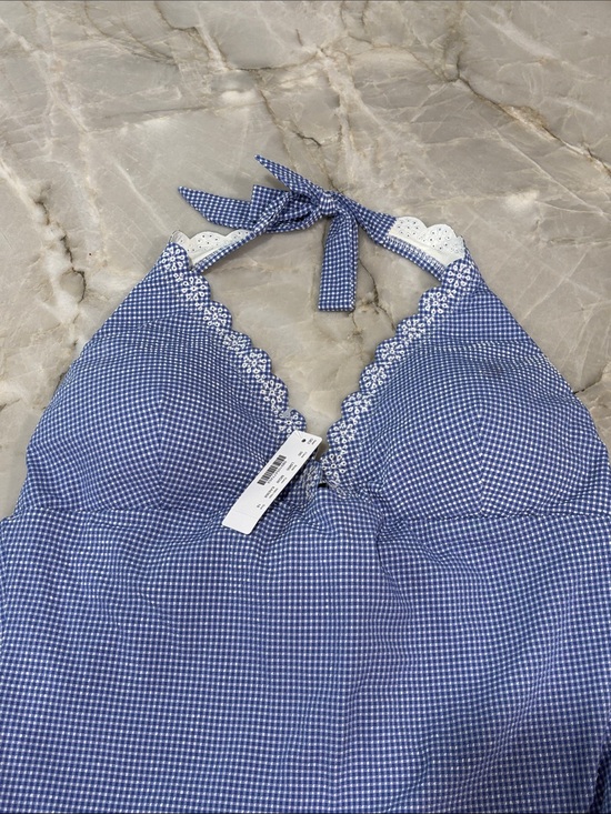 J. Crew Other - J. Crew Blue Gingham Halter One-Piece Swimsuit